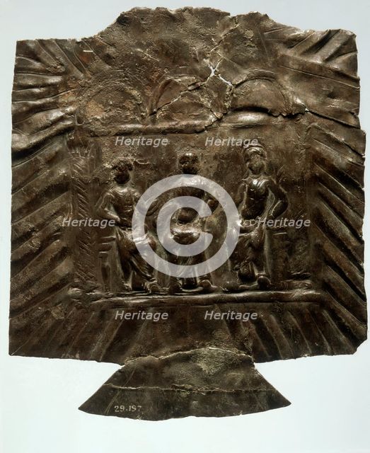 Plaque with the three Celtic mother-goddesses, Roman. Creator: Unknown.