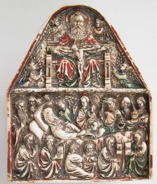 Plaque with the Trinity and the Dormition of the Virgin, French, ca. 1410-20. Creator: Unknown