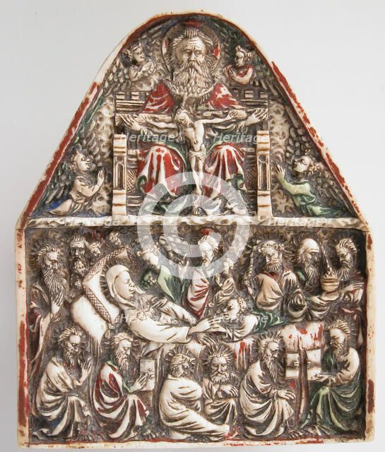 Plaque with the Trinity and the Dormition of the Virgin, French, ca. 1410-20. Creator: Unknown.