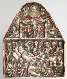 Plaque with the Trinity and the Dormition of the Virgin, French, ca. 1410-20. Creator: Unknown