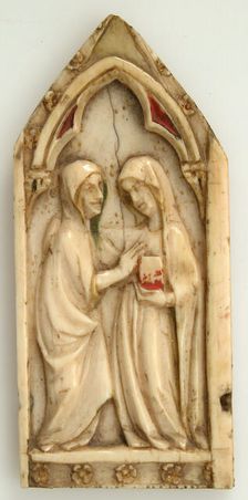 Plaque with the Visitation, French, 14th century. Creator: Unknown