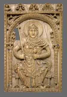 Plaque with the Virgin Mary as a Personification of the Church, Carolingian, ca. 800-825. Creator: Unknown