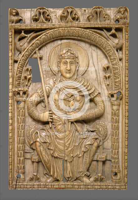 Plaque with the Virgin Mary as a Personification of the Church, Carolingian, ca. 800-825. Creator: Unknown.