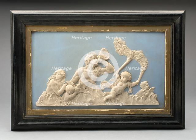 Plaque with Triton and Nereids, Burslem, Late 18th century. Creator: Wedgwood.