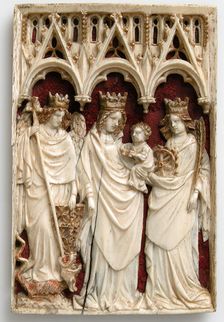 Plaque with Virgin and Child and Saints, Franco-Netherlandish, 15th century (?). Creator: Unknown
