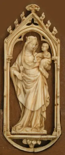 Plaque with Virgin and Child, French, 14th century. Creator: Unknown