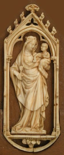 Plaque with Virgin and Child, French, 14th century. Creator: Unknown