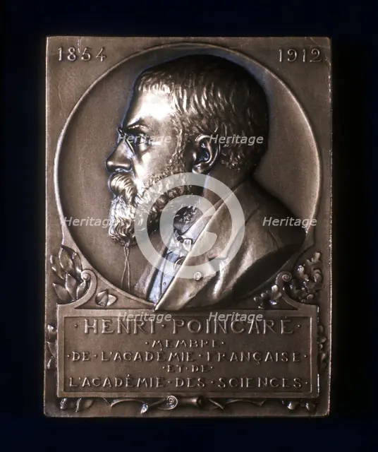 Plaquette commemorating the death of Henri Poincare, French mathematician, 1912. Creator: Unknown.