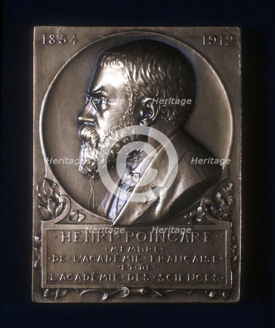 Plaquette commemorating the death of Henri Poincare, French mathematician, 1912. Artist: Unknown
