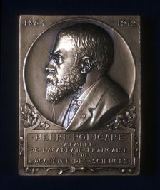Plaquette commemorating the death of Henri Poincare, French mathematician, 1912