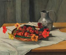 Plat de fraises (Strawberry dish), 1921. Creator: Vallotton, Felix Edouard (1865-1925)