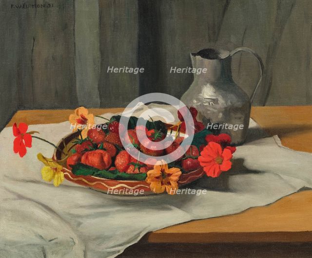 Plat de fraises (Strawberry dish), 1921. Creator: Vallotton, Felix Edouard (1865-1925).