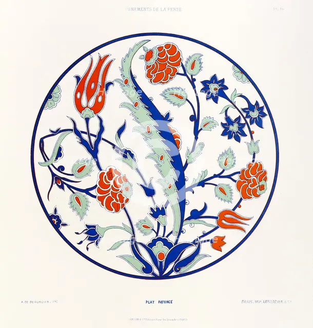 'Plat Fayence', 1880. Creators: Adalbert de Beaumont, Eugène-Victor Collinot.