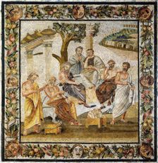 Platonic Academy. Mosaic from Pompeii, 1st century BC. Artist: Classical Antiquities