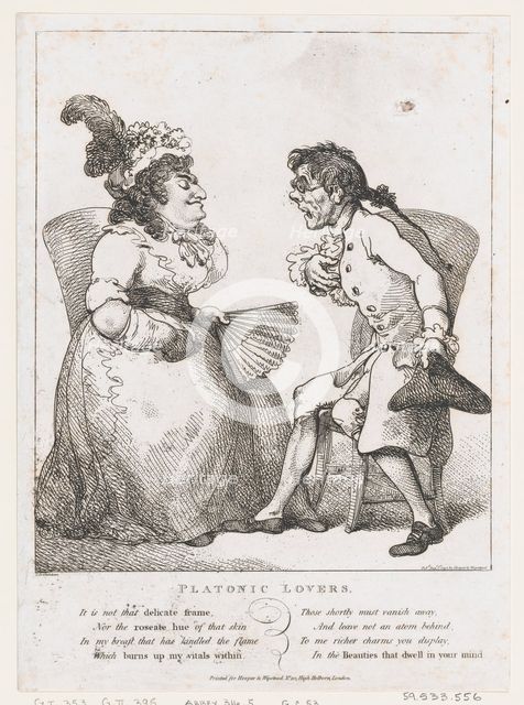 Platonic Lovers, August 1, 1797., August 1, 1797. Creator: Thomas Rowlandson.