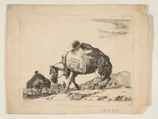 Plate 1: a pack horse, from Various animals (Diversi animali), ca. 1641. Creator: Stefano della Bella