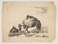 Plate 1: a pack horse, from Various animals (Diversi animali), ca. 1641. Creator: Stefano della Bella