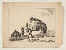 Plate 1: a pack horse, from Various animals (Diversi animali), ca. 1641. Creator: Stefano della Bella