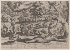 Plate 1: Cain Killing Abel, from The Battles of the Old Testament ca. 1590..., ca. 1590-ca. 1610. Creator: Antonio Tempesta
