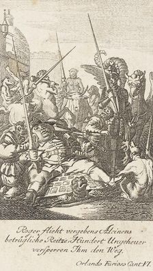 Plate 1 for Ariosto's Orlando Furioso 1772. Creator: Daniel Berger