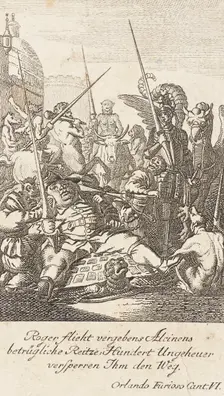 Plate 1 for Ariosto's Orlando Furioso 1772. Creator: Daniel Berger
