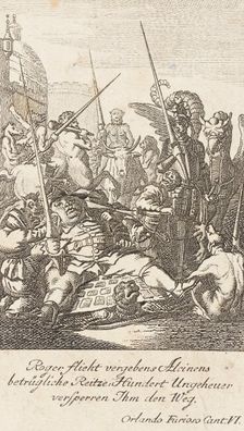 Plate 1 for Ariosto's Orlando Furioso 1772. Creator: Daniel Berger