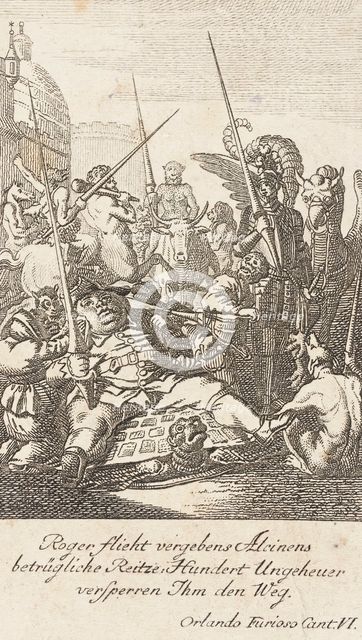 Plate 1 for Ariosto's 'Orlando Furioso', 1772. Creator: Daniel Berger.