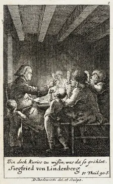 Plate 1 for J.G. Muller's Siegfried von Lindenberg 1783. Creator: Daniel Nikolaus Chodowiecki