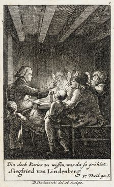 Plate 1 for J.G. Muller's Siegfried von Lindenberg 1783. Creator: Daniel Nikolaus Chodowiecki
