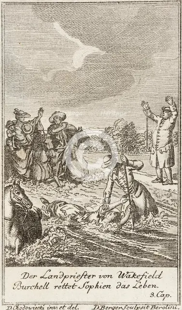 Plate 1 for Oliver Goldsmith's 'The Vicar of Wakefield', 1776. Creator: Daniel Berger.