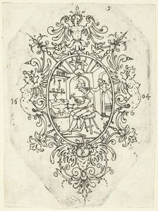 Plate 1, from twenty ornamental designs for goblets and beakers, 1604. Creator: Master AP