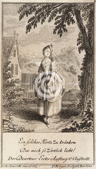 Plate 1 from The Deserter by Sedaine, 1775. Creator: Daniel Berger.
