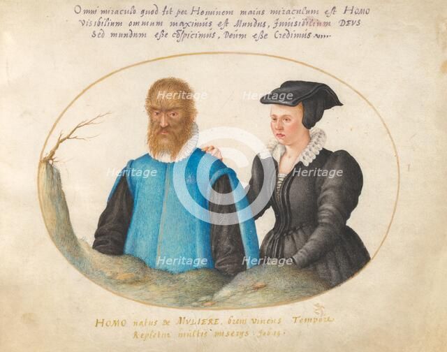 Plate 1: Pedro González (Petrus Gonsalvus) and His Wife, Catherine, c. 1575/1580. Creator: Joris Hoefnagel.