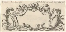 Plate 10: a cartouche with the heads of two lions in profile to left and right in t..., ca. 1640-45. Creator: Francois Collignon