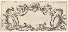 Plate 10: a cartouche with the heads of two lions in profile to left and right in t..., ca. 1640-45. Creator: Francois Collignon