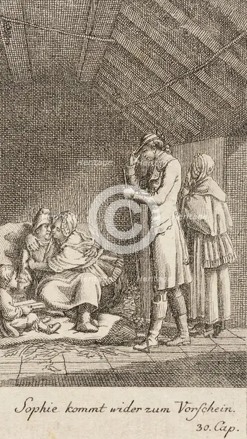 Plate 10 for Oliver Goldsmith's 'The Vicar of Wakefield', 1776. Creator: Daniel Berger.