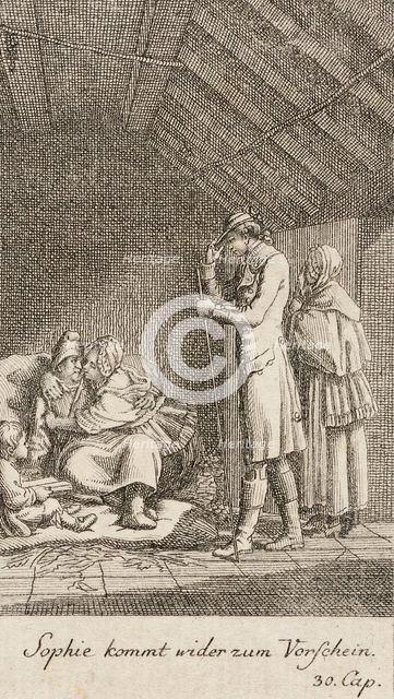 Plate 10 for Oliver Goldsmith's 'The Vicar of Wakefield', 1776. Creator: Daniel Berger.