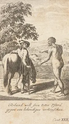 Plate 10 for Ariosto's Orlando Furioso 1772. Creator: Daniel Berger