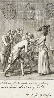 Plate 10 for Schiller's Intrigue and Love 1785. Creator: Daniel Nikolaus Chodowiecki