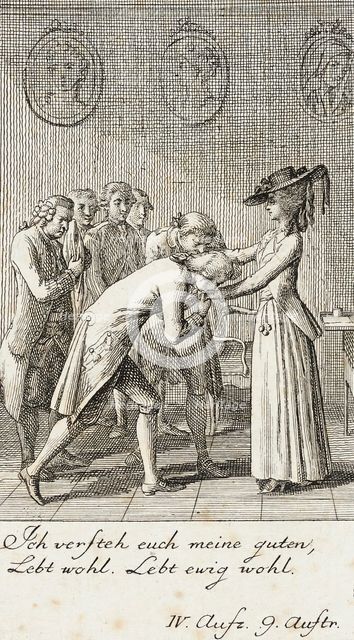 Plate 10 for Schiller's 'Intrigue and Love', 1785. Creator: Daniel Nikolaus Chodowiecki.