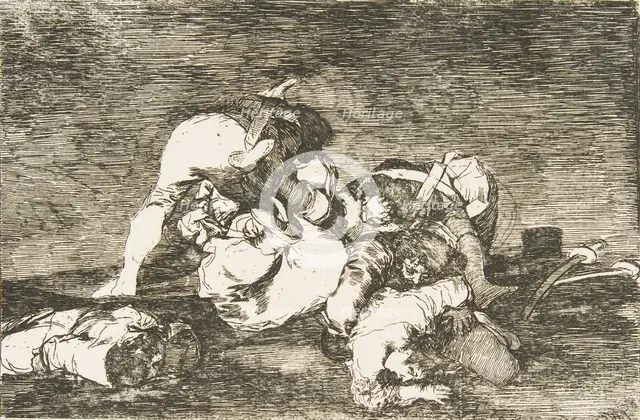 Plate 10 from "The Disasters of War' (Los Desastres de la Guerra): 'Nor do these.' (Tampoc..., 1810. Creator: Francisco Goya.