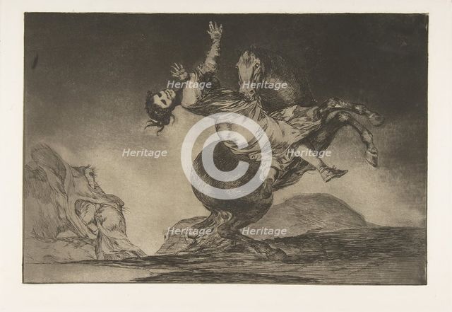 Plate 10 from the 'Disparates': The horse abductor , ca. 1816-23 (published 1864). Creator: Francisco Goya.