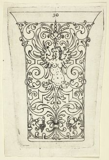 Plate 10, from twenty ornamental designs for goblets and beakers, 1604. Creator: Master AP