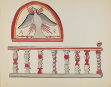 Plate 10: Holy Ghost Lunette & Altar Rail, Chimayo: From Portfolio "Spanish Colonial...", 1935/1942. Creator: Unknown
