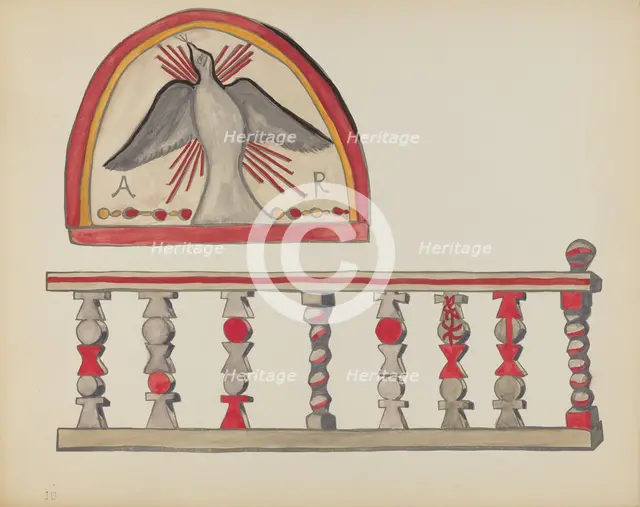 Plate 10: Holy Ghost (Lunette): From Portfolio "Spanish Colonial Designs of New Mexico", 1935/1942. Creator: Unknown.