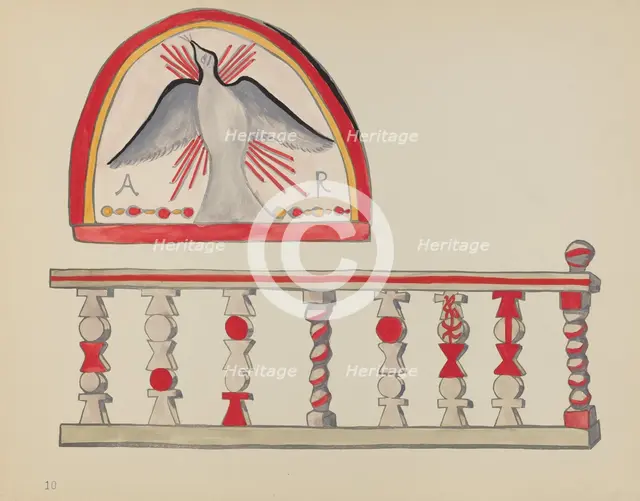 Plate 10: Holy Ghost Lunette: From Portfolio "Spanish Colonial Designs of New Mexico", 1935/1942. Creator: Unknown.