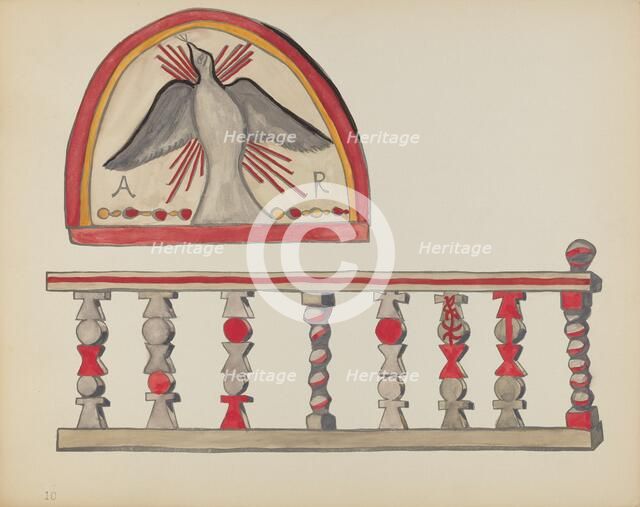 Plate 10: Holy Ghost (Lunette): From Portfolio "Spanish Colonial Designs of New Mexico", 1935/1942. Creator: Unknown.