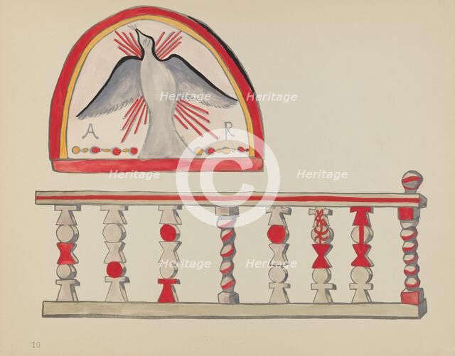 Plate 10: Holy Ghost Lunette: From Portfolio "Spanish Colonial Designs of New Mexico", 1935/1942. Creator: Unknown.