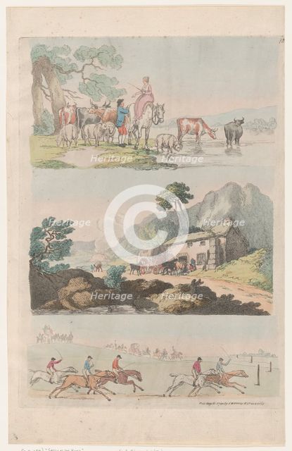 Plate 10, Outlines of Figures, Landscapes and Cattle...for the Use of Learners, ..., August 6, 1790. Creator: Thomas Rowlandson.