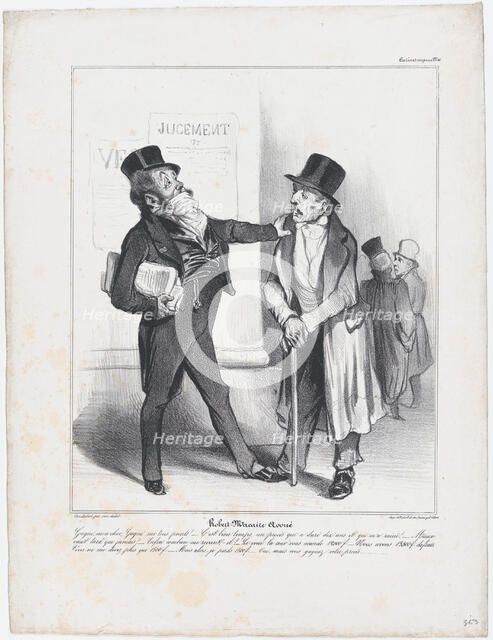 Plate 10: Robert Macaire, solicitor, from 'Caricaturana,' published in Les Robert Macaires..., 1838. Creator: Honore Daumier.